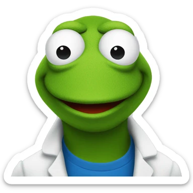 kermit the frog but hes blue sticker