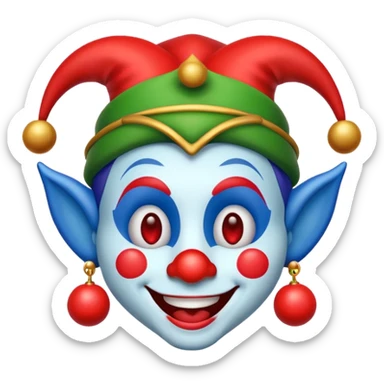 funny jester emoji sticker