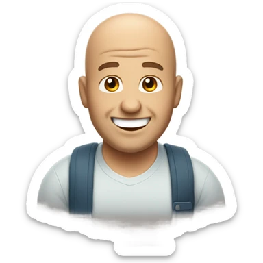 Bading edish curly hair guy chubby smiling sticker