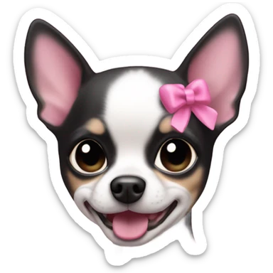 Black and white Chihuahua driving pink mini cooper sticker