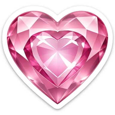 regular diamond heart with one mini pink heart inside of it  sticker