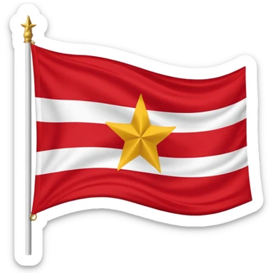 Bandeira do Pará em cor vermelho e uma listra banca na vertical e uma estrela dourada no centro sticker