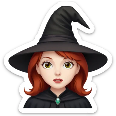 Dark Red haired witch, sassy, rolling eyes upwards rude sticker