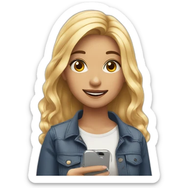 girl with phone take a selfies sticker