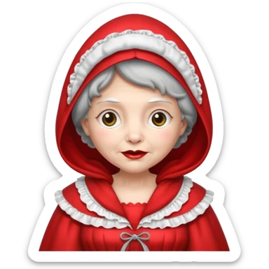 the Big Bad Wolf disguised as Little Red Riding Hood's grandmother sticker
