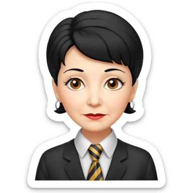 Very old women with Necktie. different hair style, black hair. sticker