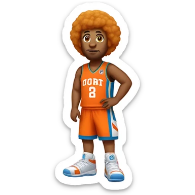 Chicken nugget in a basketball uniform sticker