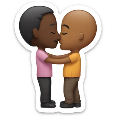 person kissing another person in the forehead sticker