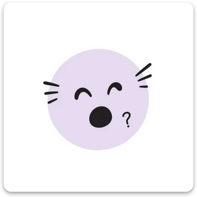 shocked emoji face with tiny ‘?!’ beside it, chalk-style, soft lilac color palette, expresses a ‘WTF’ reaction—shocked, confused, or mildly judging but still cute, doodle-like, emotional, poetic, pastel dreamy vibe, suitable for Telegram channel sticker