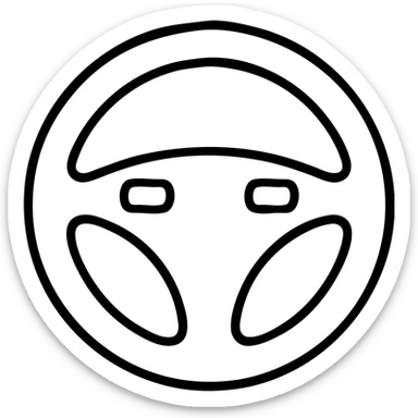 steering wheel, outlined icon style, black lines, no fill, minimalistic, suitable for UI sticker