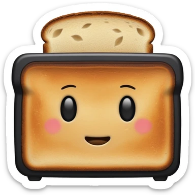 An overly toasted slice of bread, dark brown to nearly black, with burnt edges and a rough, crispy surface — showing signs of being left in the toaster too long sticker