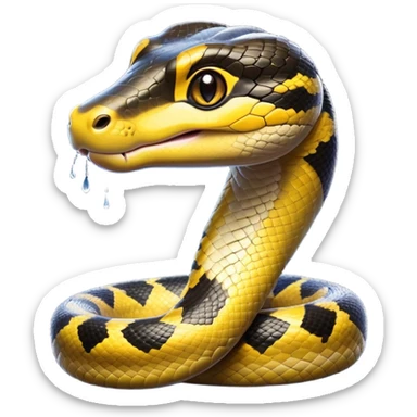 cinematic-cute-anaconda-portrait-emoji,-head-tilted-playfully-and-inquisitively,-with-a-sleek,-shimmering-body-adorned-with-detailed-scale-patterns-and-round,-sparkling-eyes-full-of-wonder,-simplified-yet-irresistibly-adorable-features sticker