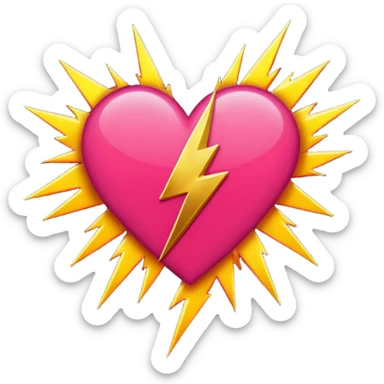 Really cool heart emoji for my sexy girlfriend that’s red & black with hot pink lightning  sticker