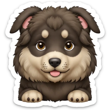 A dark-colored Caucasian Shepherd puppy with cropped ears sticker