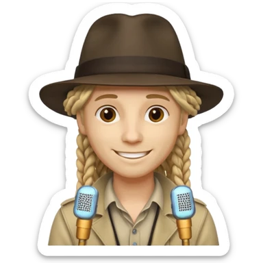 blonde Musician with dreadlocks and fedora sticker
