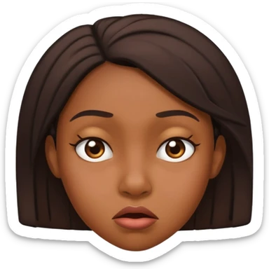black girl with exaggerated disgusted face  sticker