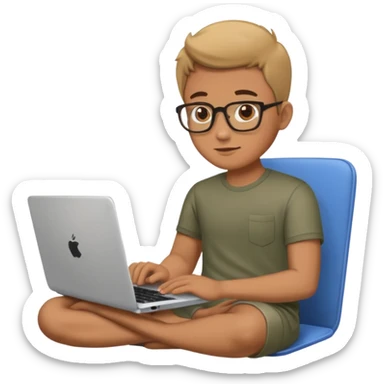 its a man sitting working on a laptop with no face or anything sticker