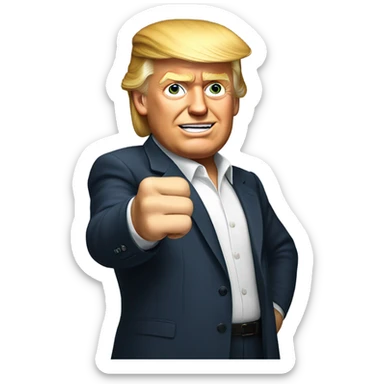 donald trump holding his fist up  sticker