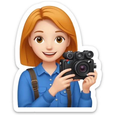 quiero crear una chica con una camara como si estuviese grabando vlog  sticker