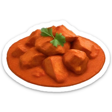 Realistic indian chicken tikka masala on a plate  sticker