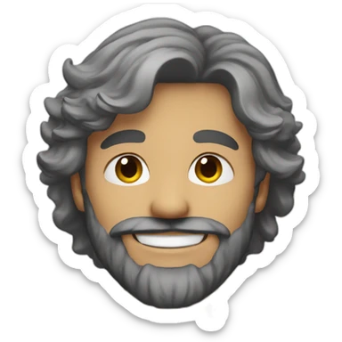 smiling solo portrait with beard sticker