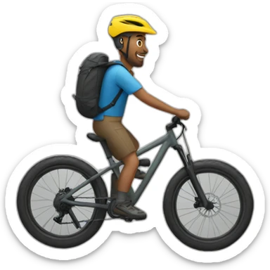 Man riding a mountain bike sticker