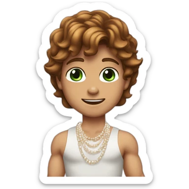 Posh-muscle-boy-with-pearl-necklace-and-green-eyes-and-brown-hair sticker