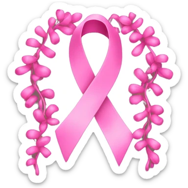 pink ribbons as vines sticker