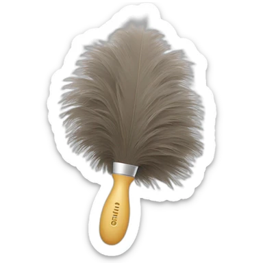 dust brush with ostrich feathers sticker