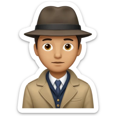 Man with a hat and jacket that can't talk sticker