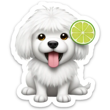 White fluffy dog with a margarita  sticker