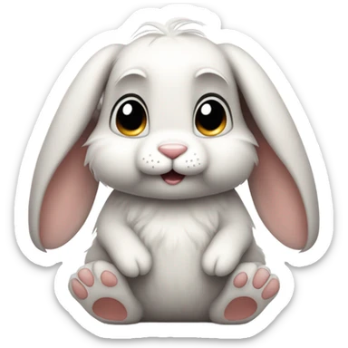 cute sad crying bunny begging sticker