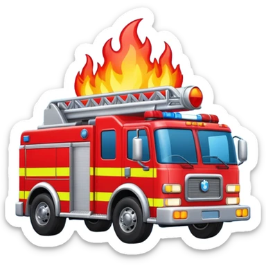 un emoji similar a este pero de un camión de bomberos sticker