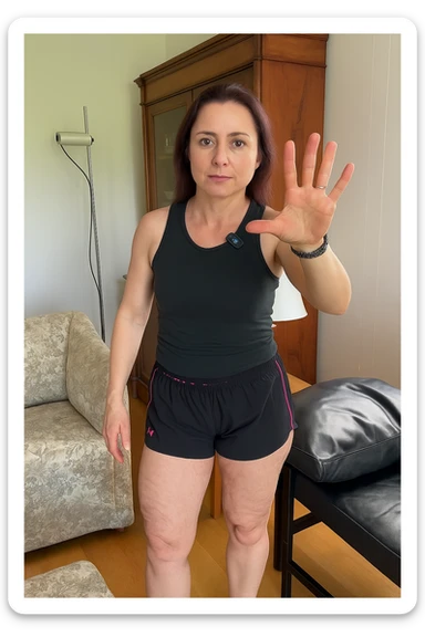 Donna con cellulite sulle cosce sticker