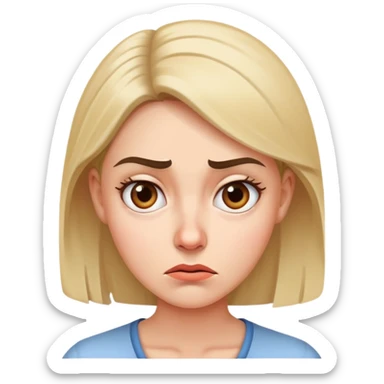 Woman with hand on cheek, confused facial expression with raised eyebrow sticker