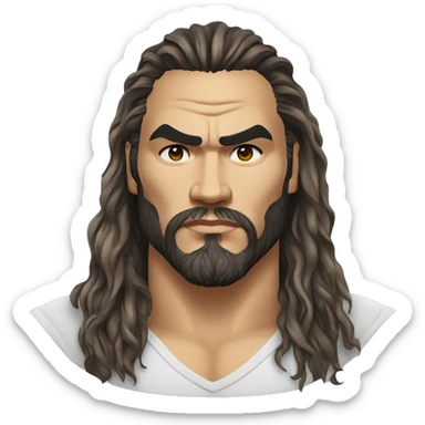 realistic jason momoa wearing tee sticker
