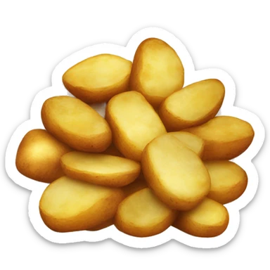 fried ruddy potatoes in a plate sticker