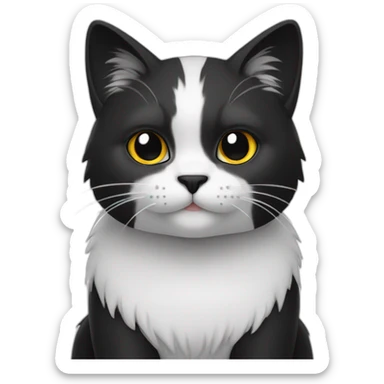 Cat black and wite sticker