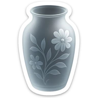 vase with floral patterns, frosted glass look, elegant and modern, matte glass style sticker