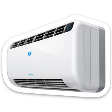 modern wall mounted air conditioner with cool air flowing sticker