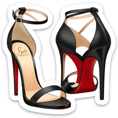 Louboutin 3 inch heels black sandals sticker