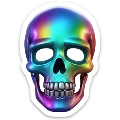 Skull multi chrome sticker