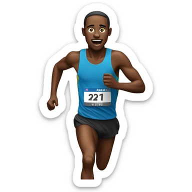 a marathon runner winning a race sticker