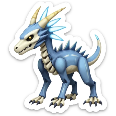 Skeletal Manectric-Marowak-Dialga-Duskul-Electrike-Fakémon-hybrid-creature (full body)  sticker
