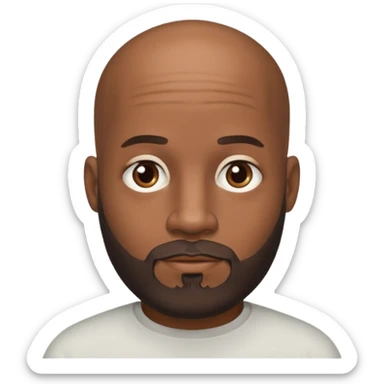African American male bald salt & pepper beard sticker