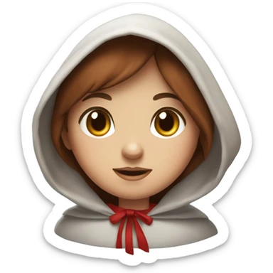 little red riding hood with brown hair amd blue eyes sticker