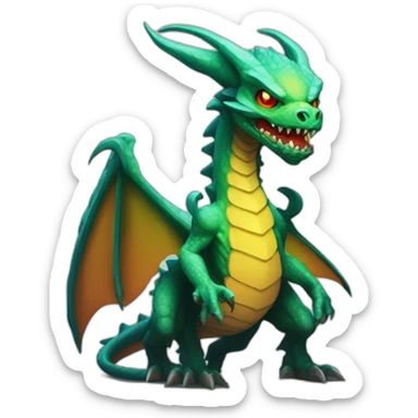 alien dragon monster scifi roguelike rpg style inspired by slay the spire digital art sticker