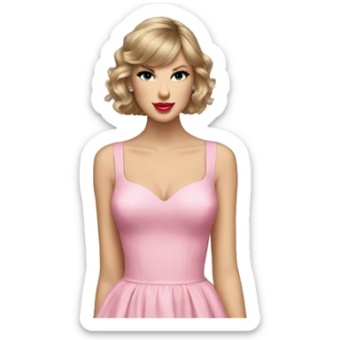taylor swift wearing a pink dress sticker