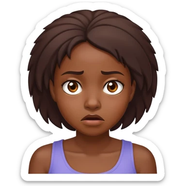 African American girl darkskin, brown eyes and she’s frustrated  sticker