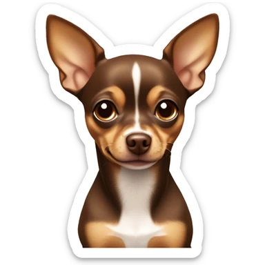 Chocolate brown and light brown mini pinscher chihuahua mix sticker